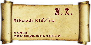 Mikusch Klára névjegykártya